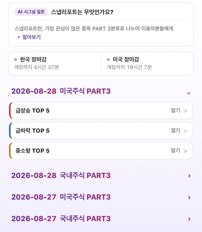 PRO Oneday Report 화면
