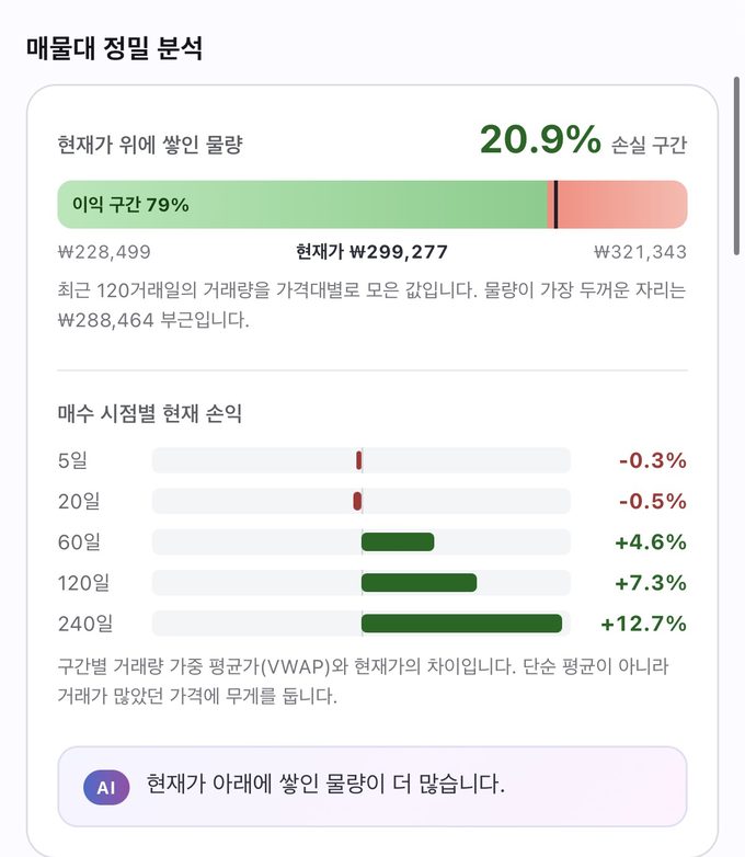 매물대 정밀 분석 화면
